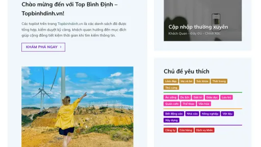 Screenshot Theme WordPress Top Binh Dinh