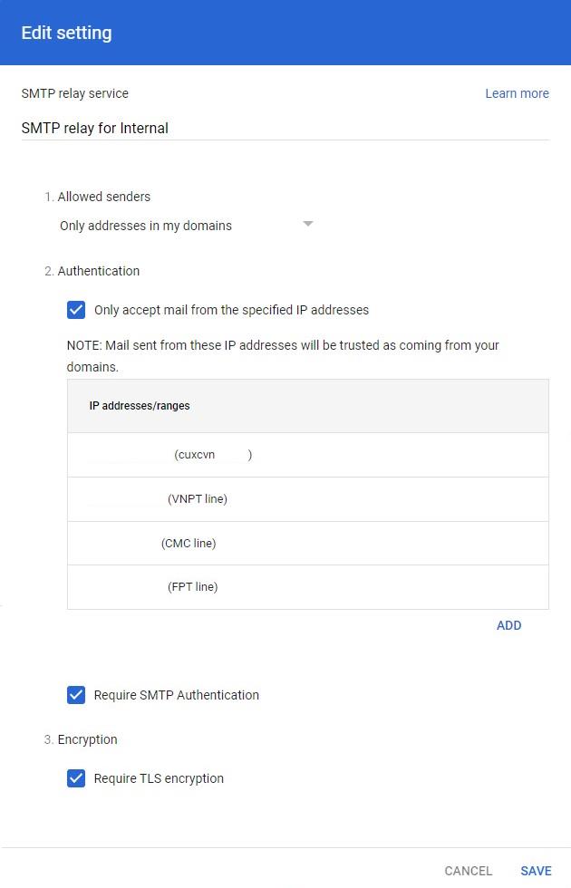 Điều hướng Mail về server mail nội bộ trên Google Workspace 