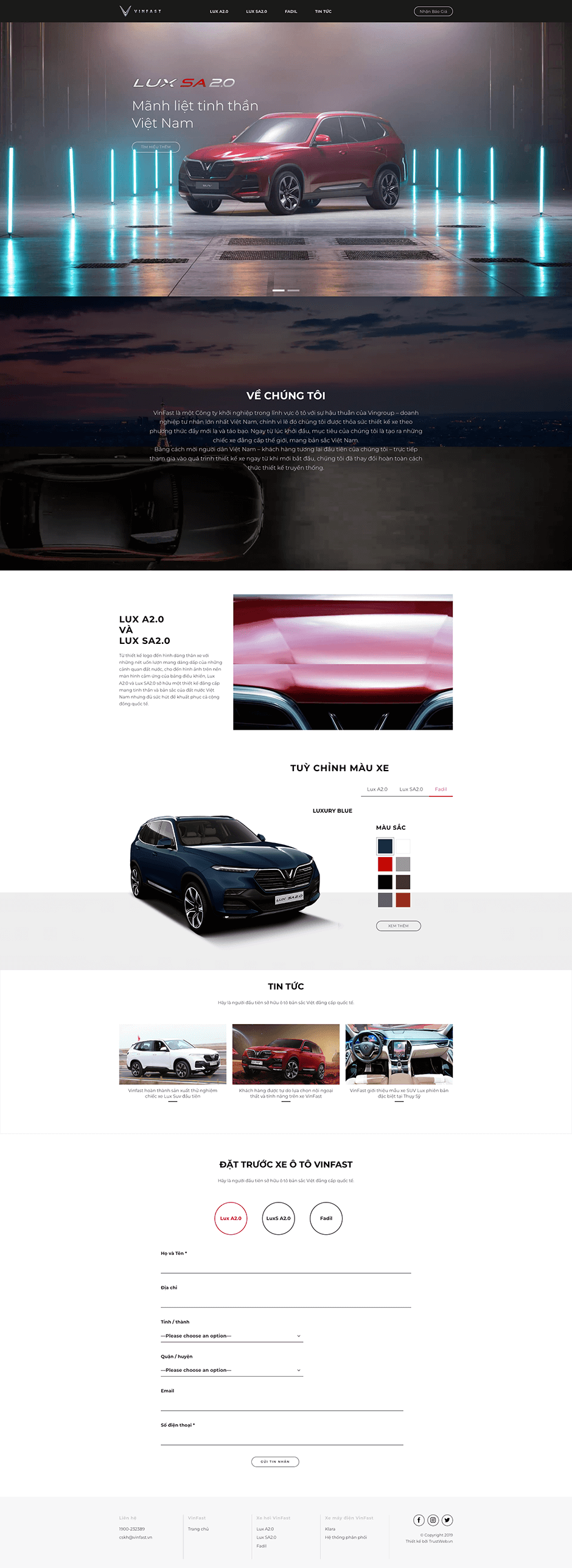 dự án website vinfast showroom