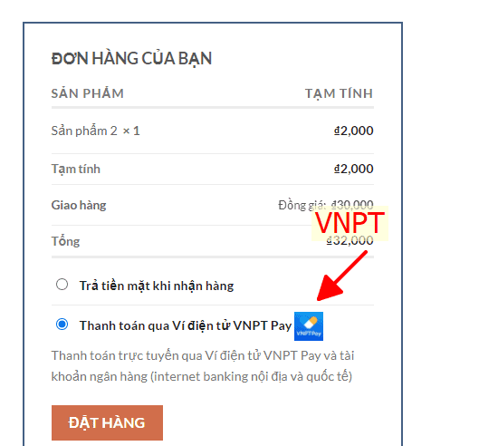 Tích hợp thanh toán VNPTPay cho WooCommerce