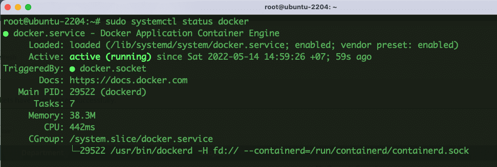 Kiểm tra trạng thái của Docker