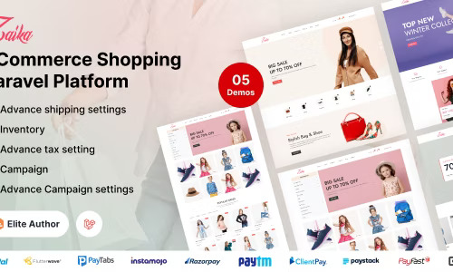 Zaika eCommerce CMS - Laravel eCommerce Shopping Platform