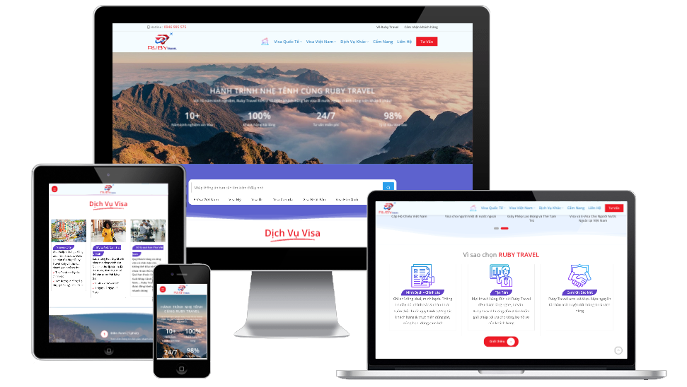 Theme Flatsome - Website giới thiệu dịch vụ Visa RubyTravel