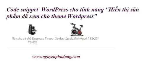 Hiển thị sản phẩm đã xem cho theme Wordpress