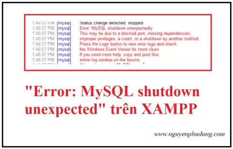 thủ thuật linux- Fix lỗi Error MySQL shutdown unexpected trên XAMPP