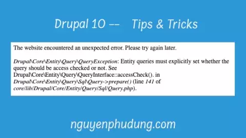 Kiểm tra quyền truy cập EntityQuery sẽ được thực thi trong Drupal 10